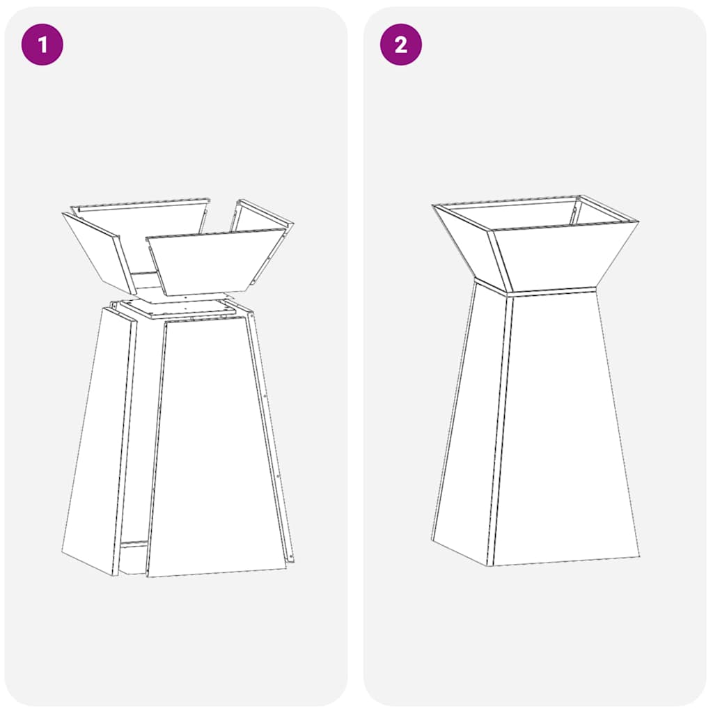 Sloupový květináč 2 pcs Antracit 35 x 35 x 73 cm Ocel