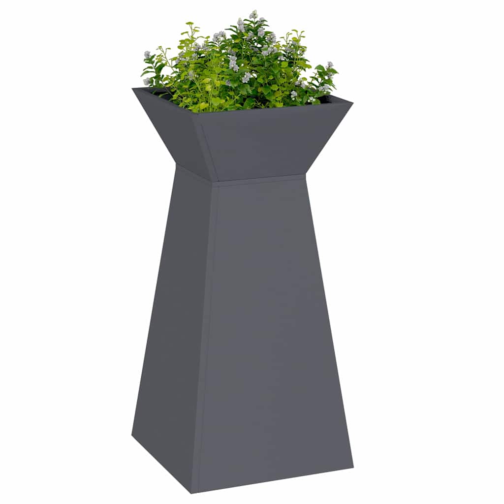 Sloupový květináč 2 pcs Antracit 35 x 35 x 73 cm Ocel