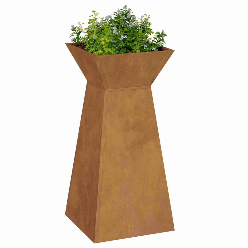Sloupový květináč 2 pcs Stříbrná 35 x 35 x 73 cm Ocel