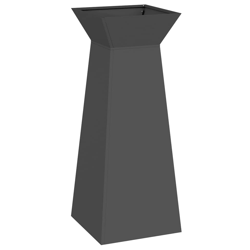 Sloupový květináč 2 pcs Černá 40 x 40 x 100 cm Ocel