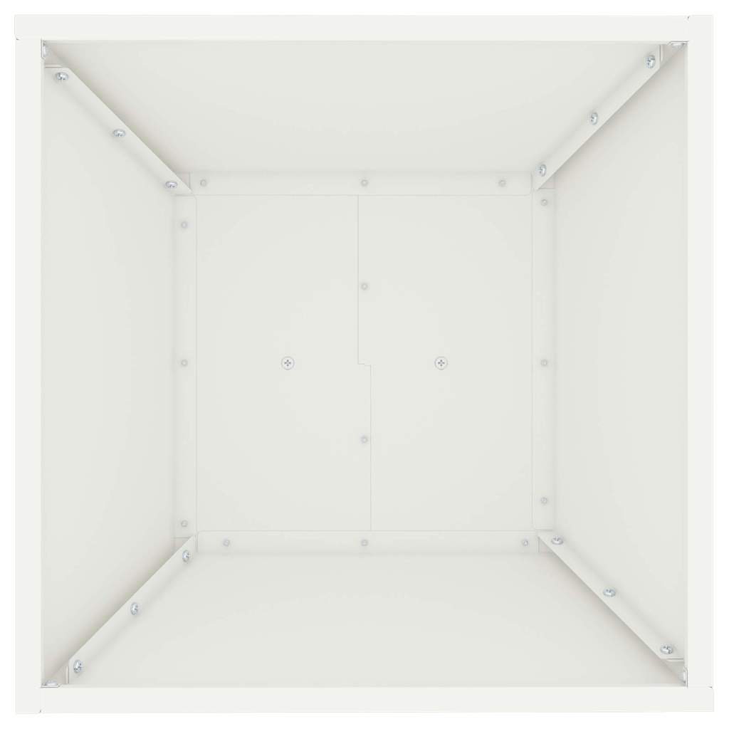 Sloupový květináč 2 pcs Bílá 40 x 40 x 100 cm Ocel