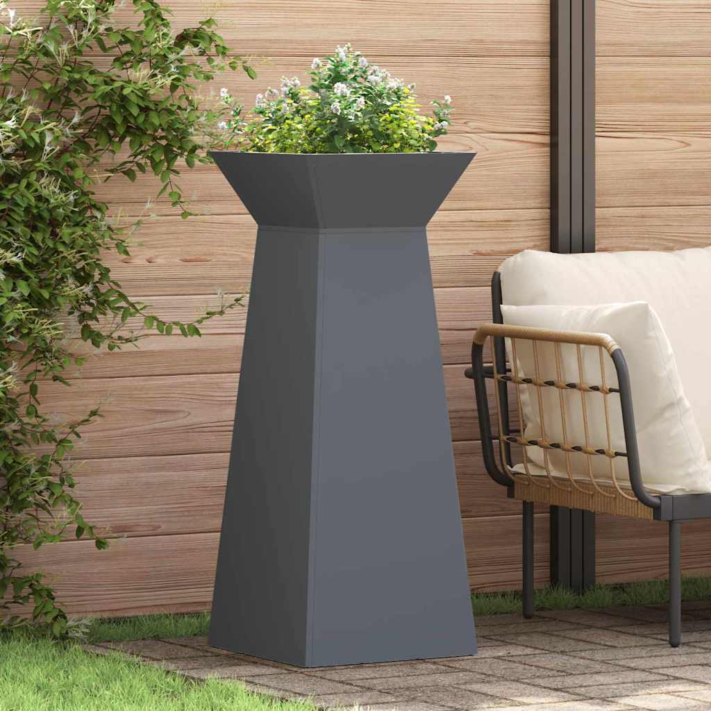 Sloupový květináč 2 pcs Antracit 40 x 40 x 100 cm Ocel