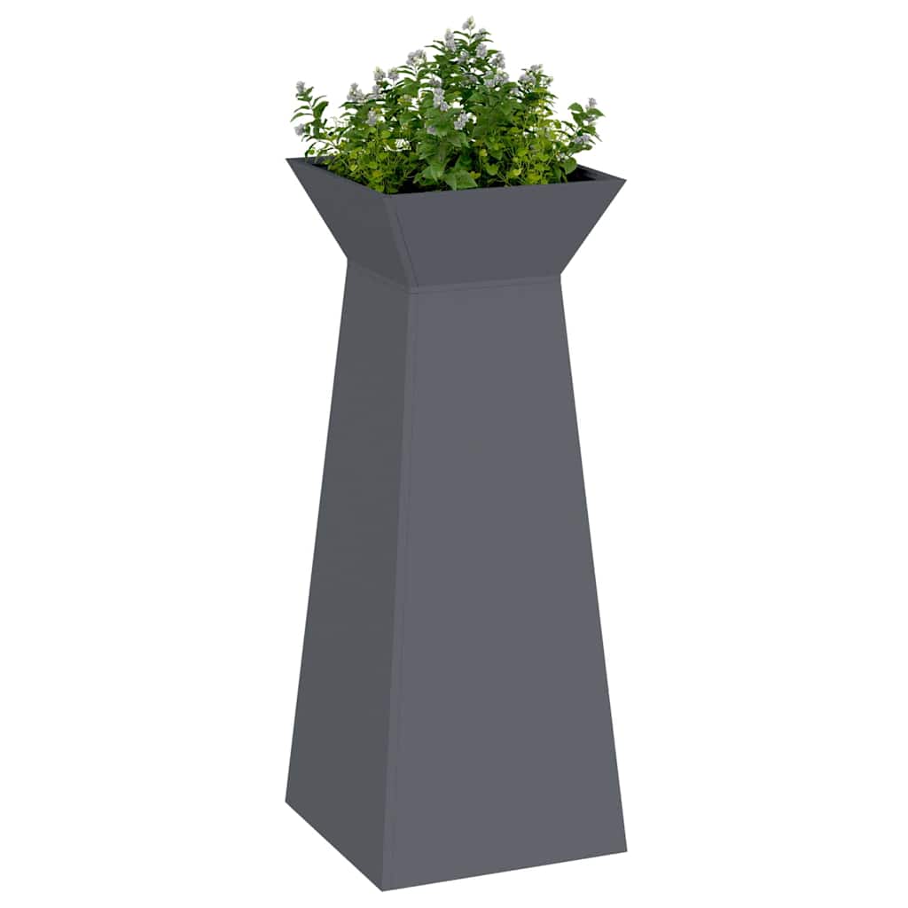 Sloupový květináč 2 pcs Antracit 40 x 40 x 100 cm Ocel