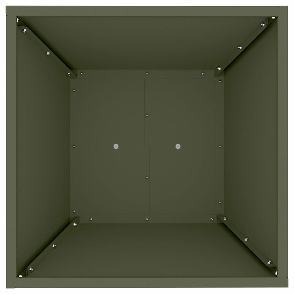 Sloupový květináč 2 pcs Olivová 40 x 40 x 100 cm Ocel