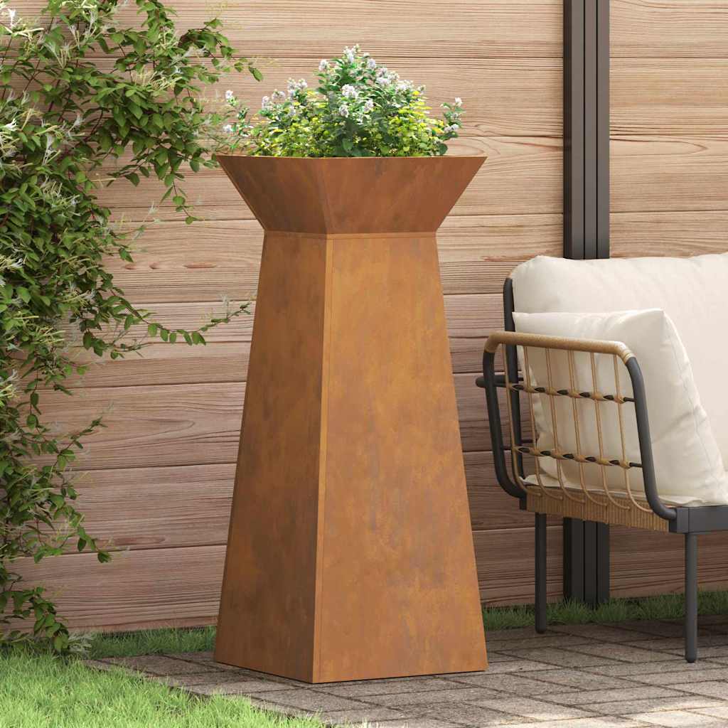 Sloupový květináč 2 pcs Stříbrná 40 x 40 x 100 cm Ocel