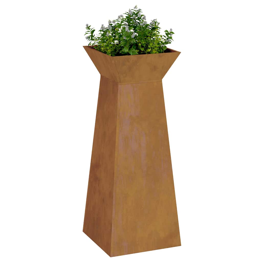 Sloupový květináč 2 pcs Stříbrná 40 x 40 x 100 cm Ocel