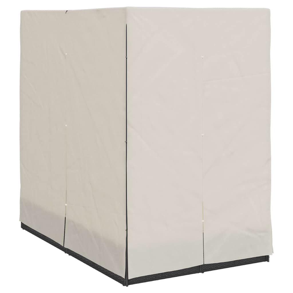 Dvojité sluneční lehátko s střechou Černá 205 x 129 x 200 cm