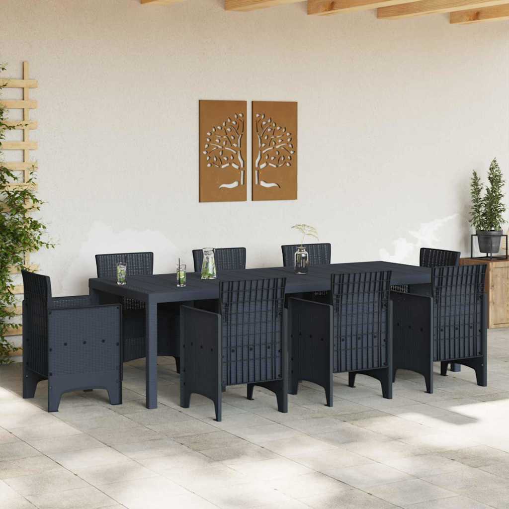 Zahradní stůl Antracit 250 x 100 x 73 cm polyratan