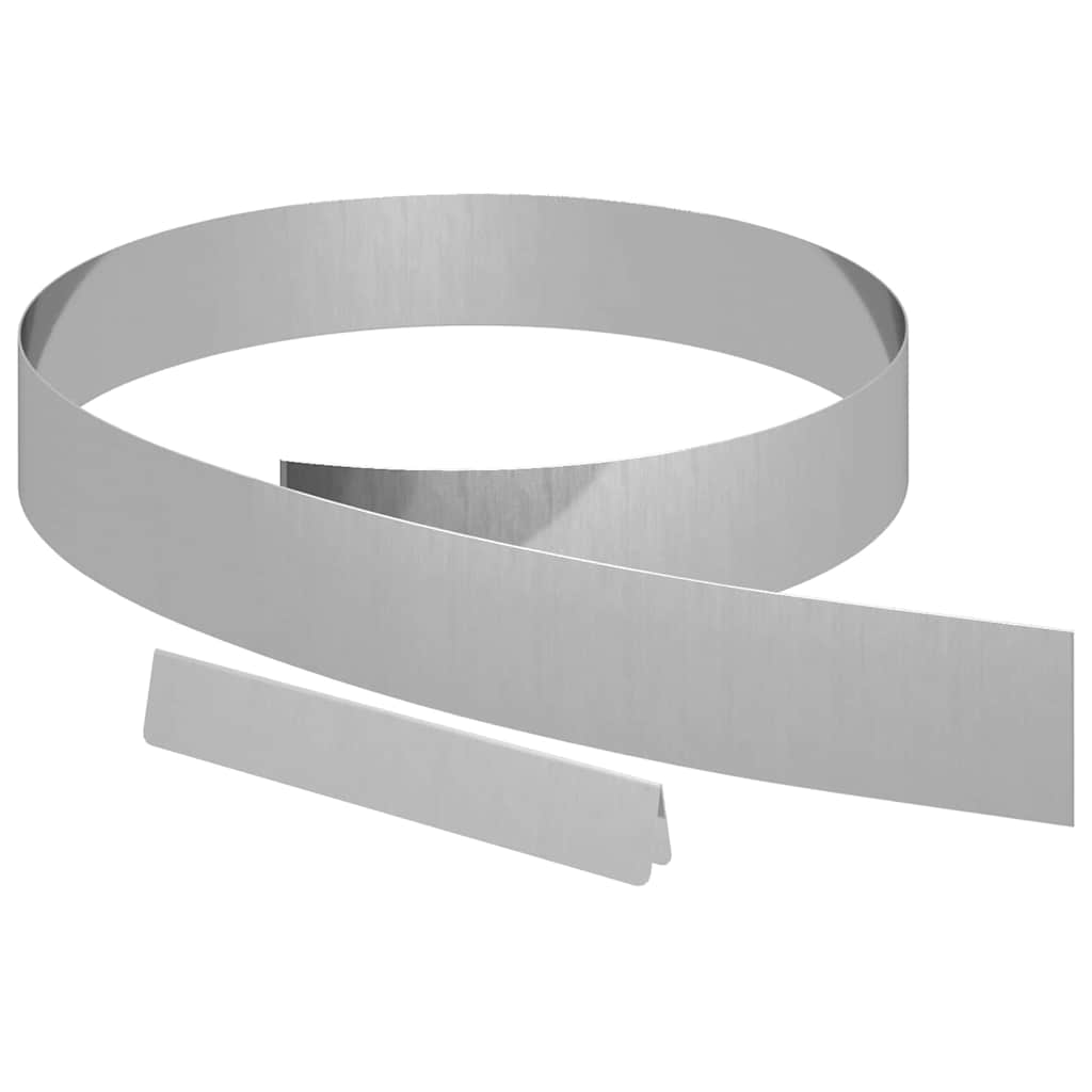Okraj trávníku 4 pcs Stříbrná 450 x 10 cm Pozinkovaná ocel