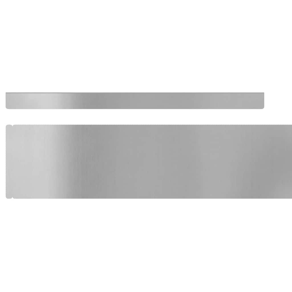 Okraj trávníku 4 pcs Stříbrná 450 x 10 cm Pozinkovaná ocel