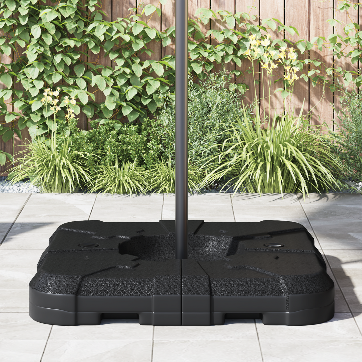 Sada základny deštníku 2 pcs Černá 88.5 x 88.5 x 12 cm Plast
