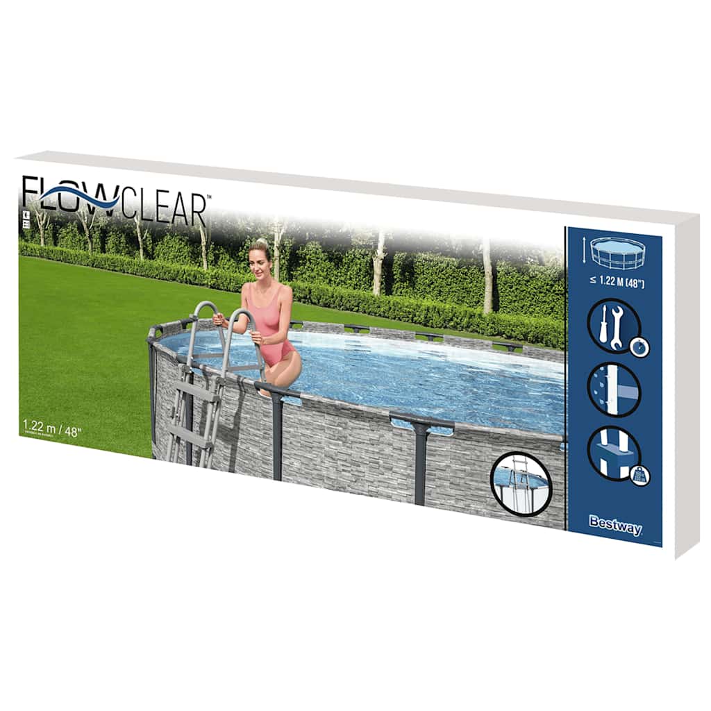 Bezpečnostní schůdky 4 stupně Flowclear 122 cm
