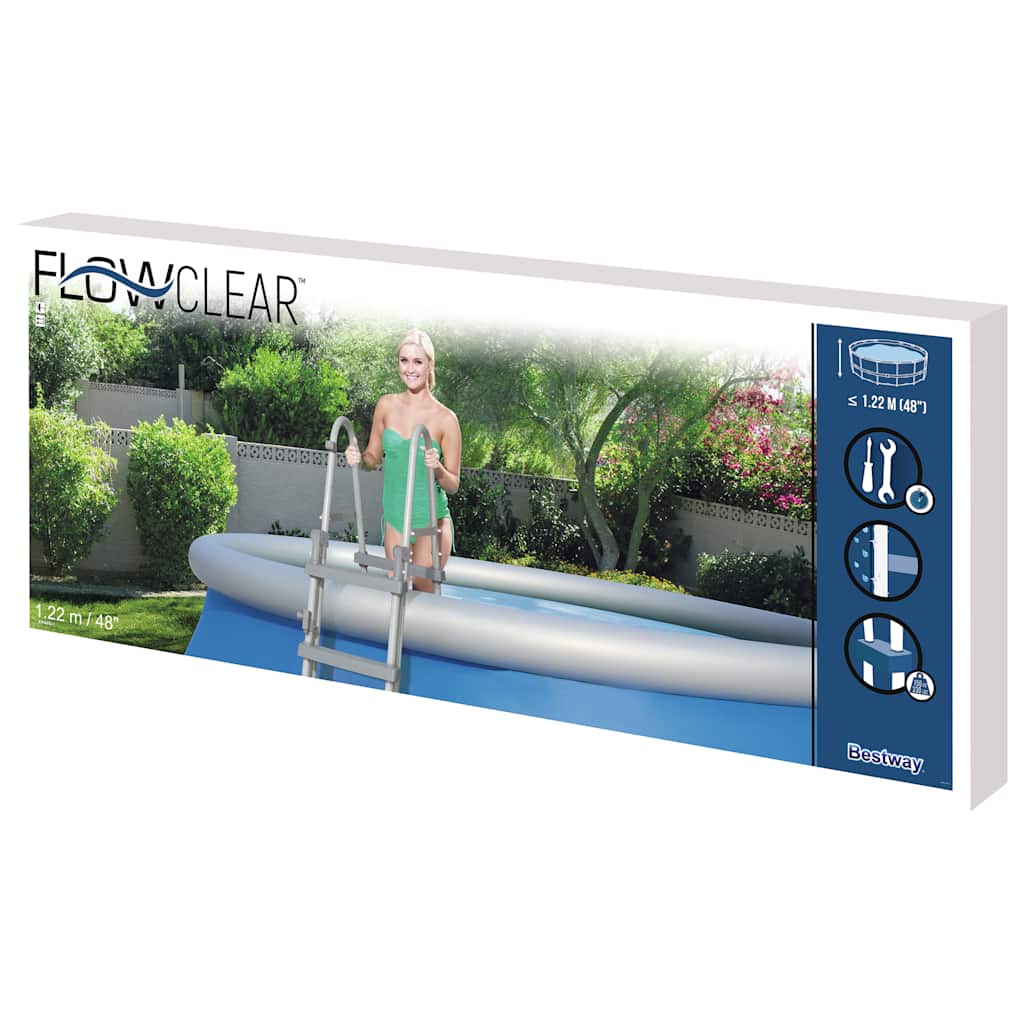 Bezpečnostní schůdky 4 stupně Flowclear 122 cm