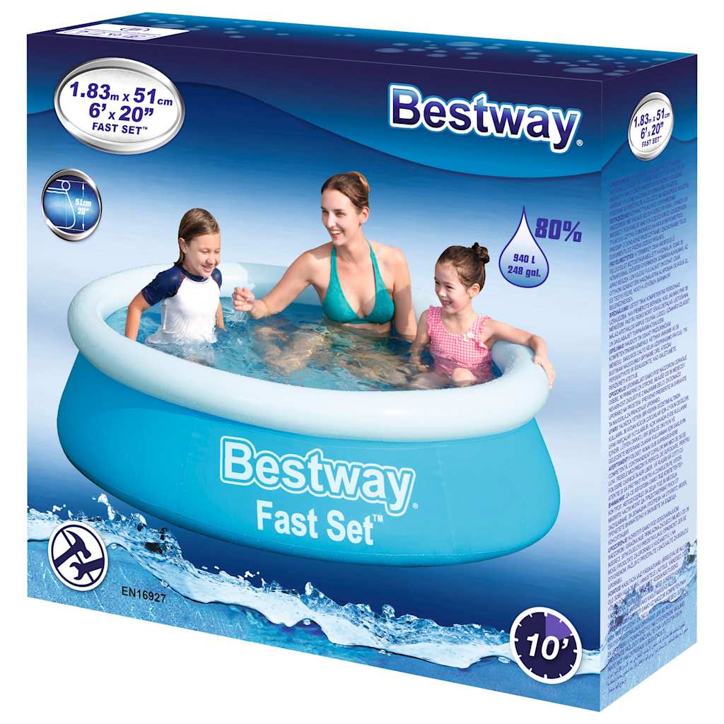 Fast Set Nafukovací bazén kruhový 183 x 51 cm modrý