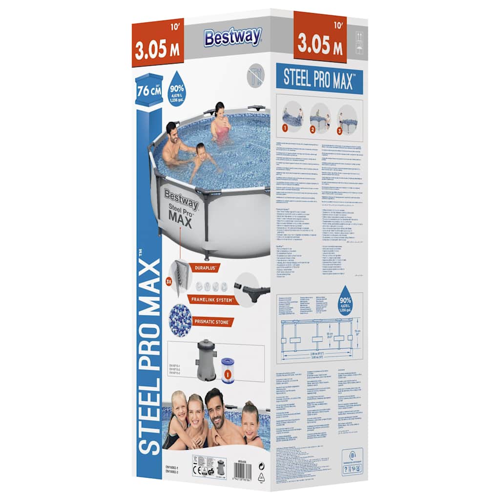 Bazén Steel Pro MAX s příslušenstvím 305 x 76 cm
