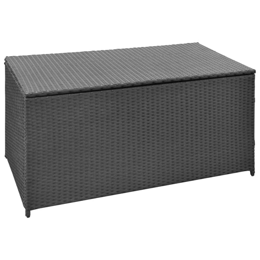 Zahradní úložný box černý 120 x 50 x 60 cm polyratan