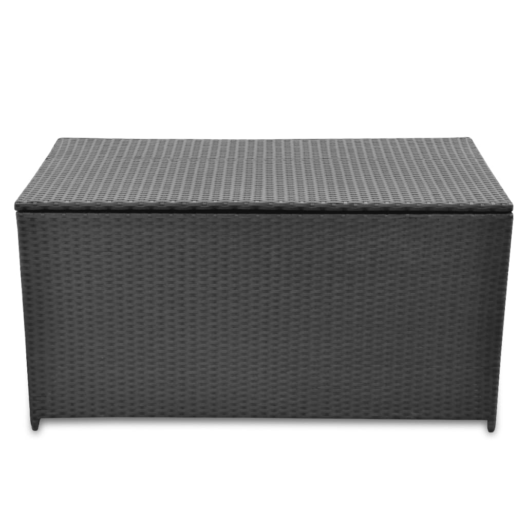 Zahradní úložný box černý 120 x 50 x 60 cm polyratan