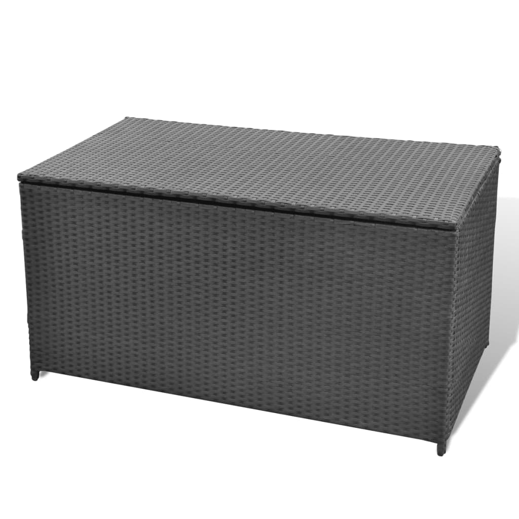 Zahradní úložný box černý 120 x 50 x 60 cm polyratan