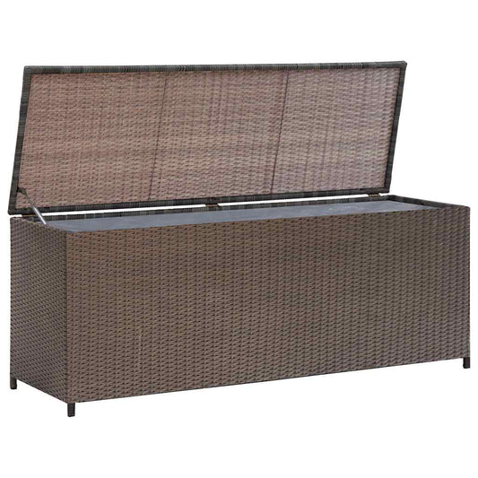 Zahradní úložný box hnědý 120 x 50 x 60 cm polyratan