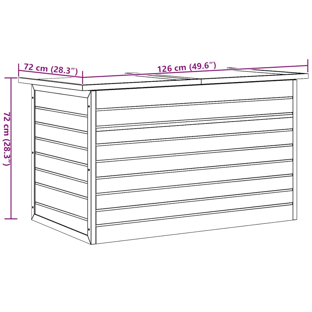 Zahradní úložný box 126 x 72 x 72 cm dřevěný