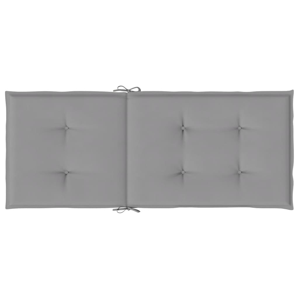 Podušky na židli vysoké opěradlo 4 ks šedé 120x50x3 cm textil
