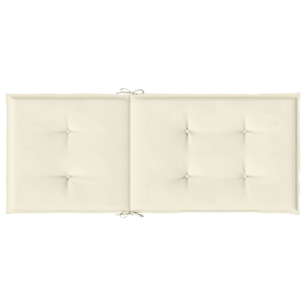 Podušky na židli vysoké opěradlo 2 ks krémové 120x50x3cm textil