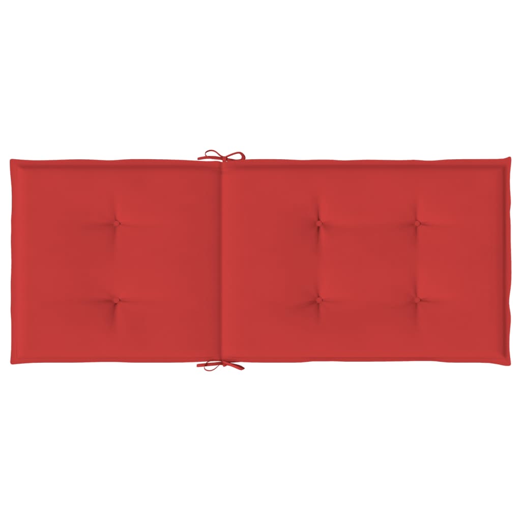 Podušky na židli vysoké opěradlo 4 ks červené 120x50x3cm textil