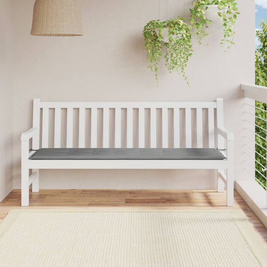 Poduška na zahradní lavici šedá 180 x 50 x 3 cm oxfordská látka