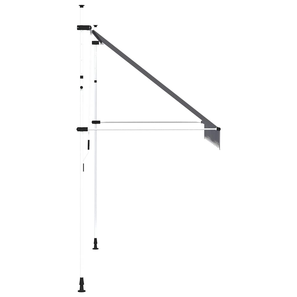 Ručně zatahovací markýza 250 cm modro-bílé pruhy