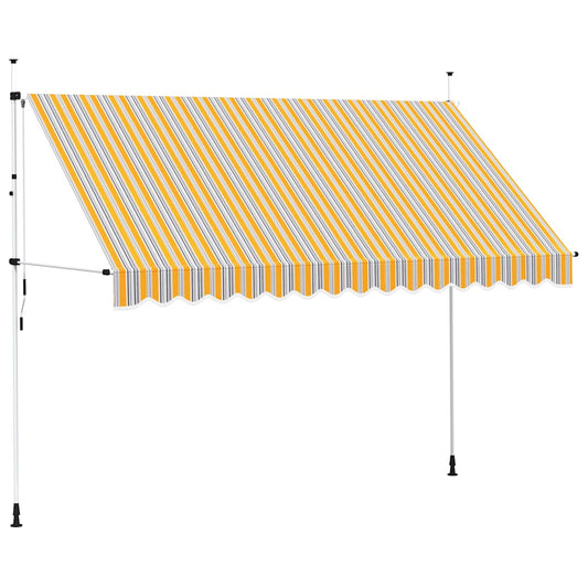Ručně zatahovací markýza 350 cm žluto-modré pruhy