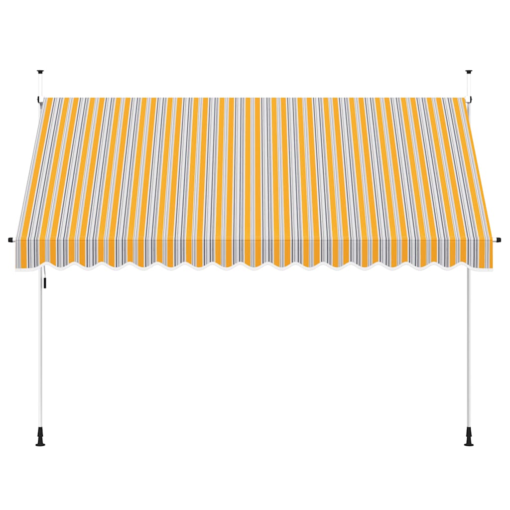 Ručně zatahovací markýza 350 cm žluto-modré pruhy