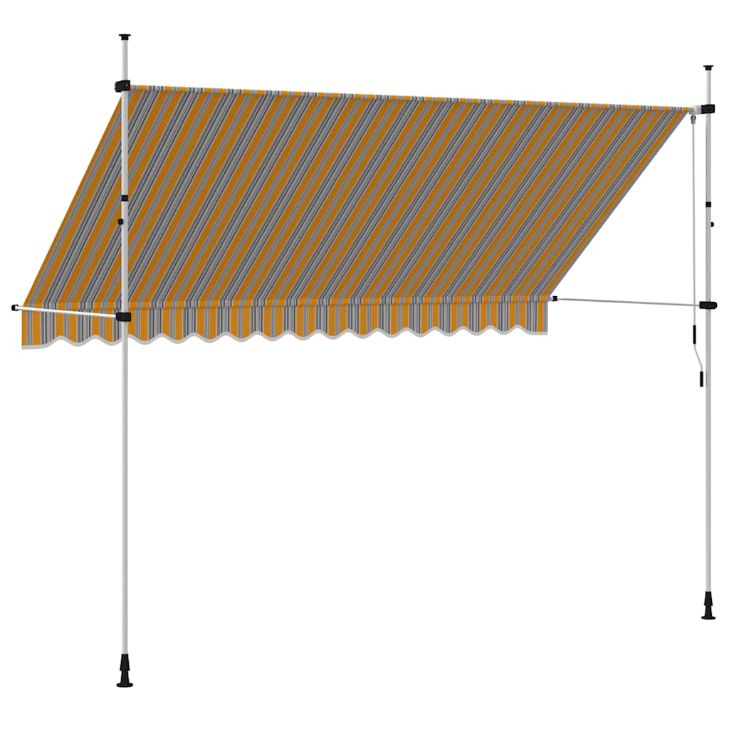 Ručně zatahovací markýza 350 cm žluto-modré pruhy