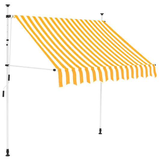 Ručně zatahovací markýza 150 cm oranžovo-bílé pruhy