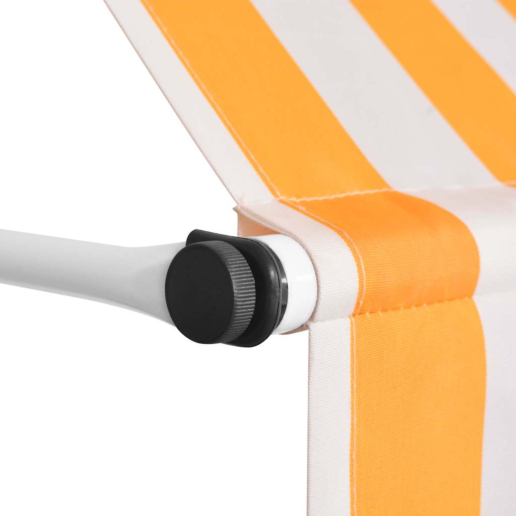 Ručně zatahovací markýza 150 cm oranžovo-bílé pruhy