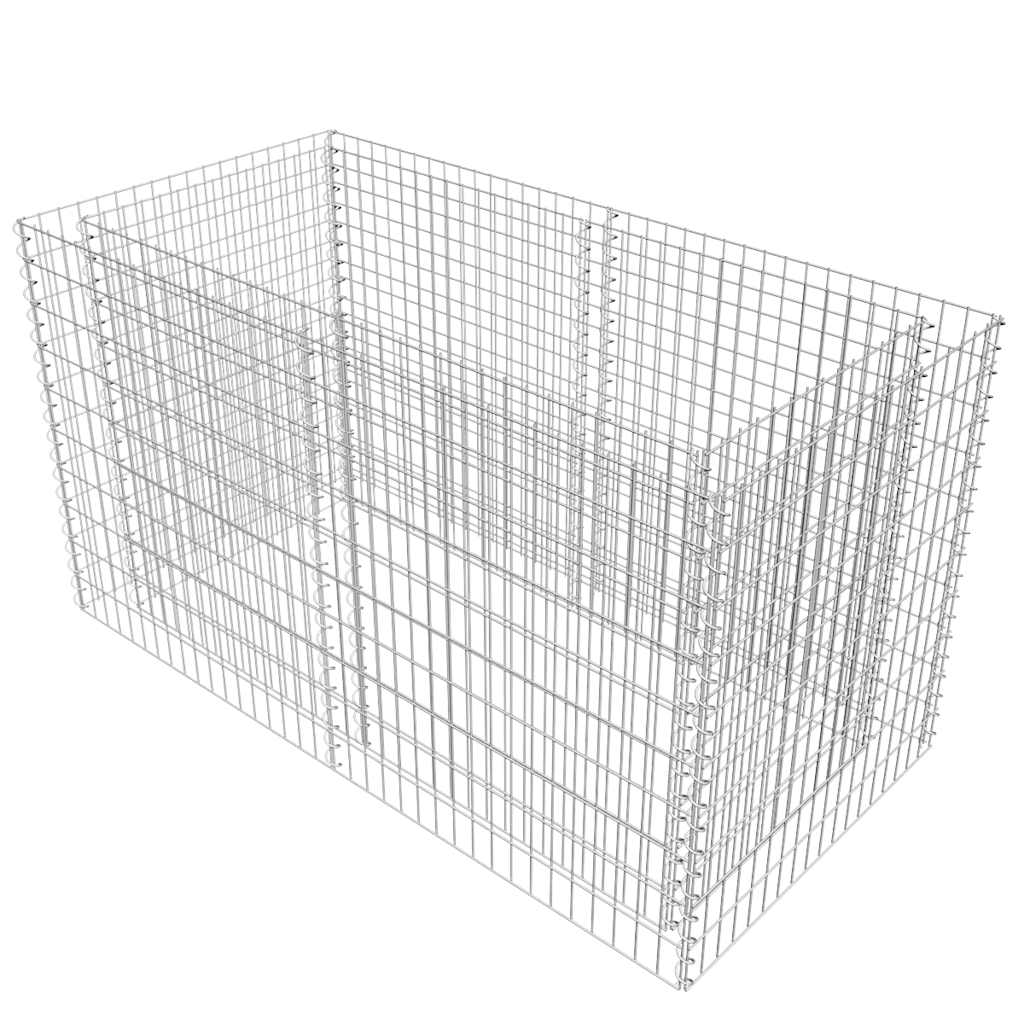 Gabionový vyvýšený záhon ocel 180 x 90 x 100 cm stříbrný