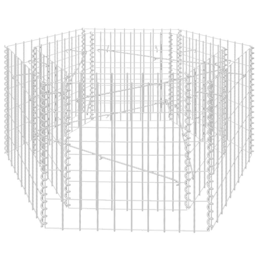 Šestihranný gabionový vyvýšený záhon 100 x 90 x 50 cm
