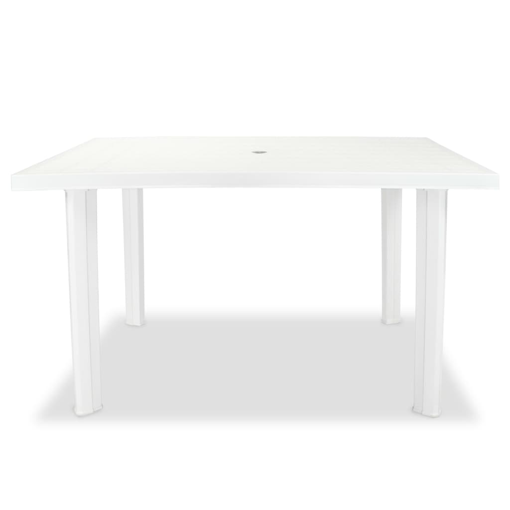 Zahradní stůl bílý 126 x 76 x 72 cm plast