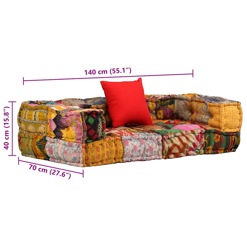2místný modulární pouf patchwork textil