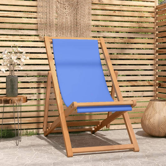 Kempingová židle teak 56 x 105 x 96 cm modrá