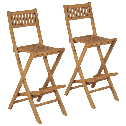 Skládací zahradní barové stoličky 2 ks masivní teak
