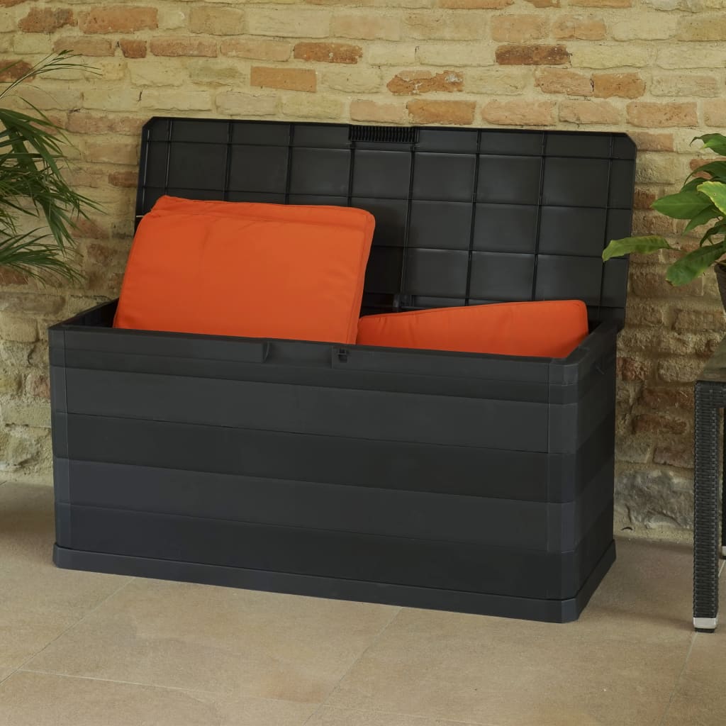 Zahradní úložný box černý 117 x 45 x 56 cm