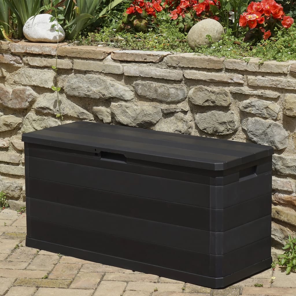 Zahradní úložný box černý 117 x 45 x 56 cm