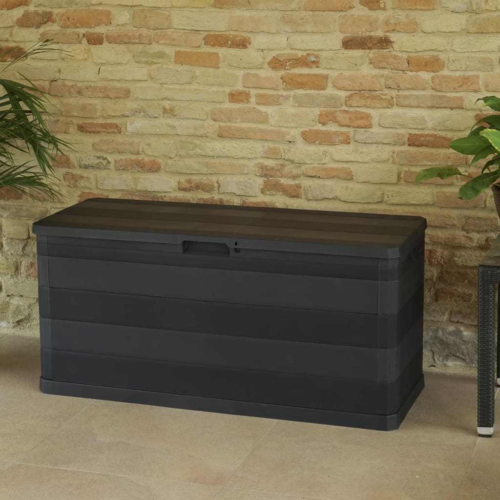 Zahradní úložný box černý 117 x 45 x 56 cm