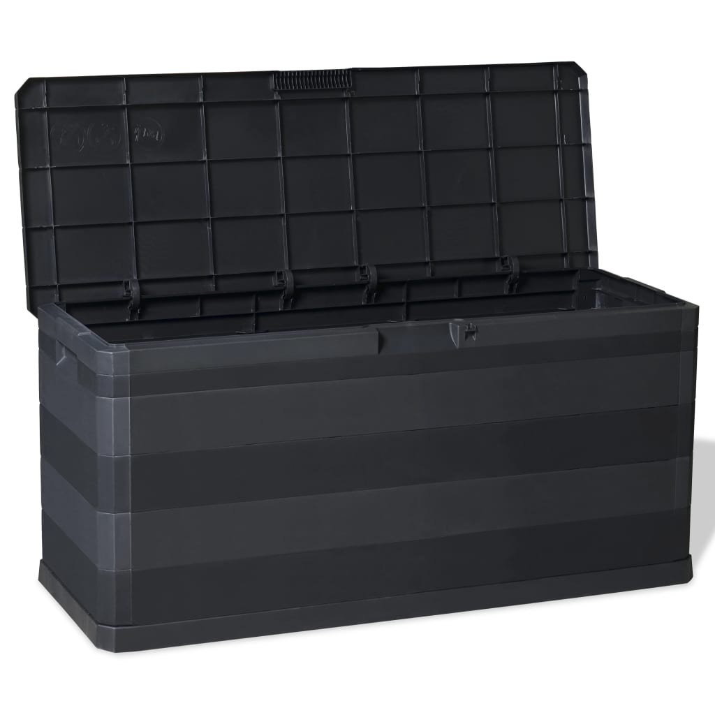 Zahradní úložný box černý 117 x 45 x 56 cm