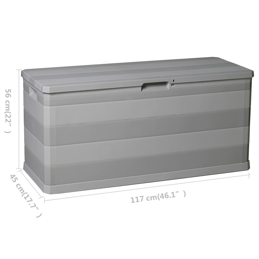 Zahradní úložný box šedý 117 x 45 x 56 cm