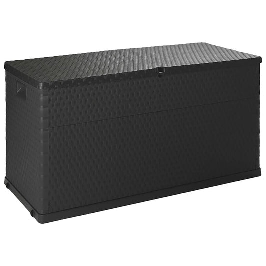 Zahradní úložný box antracitový 120 x 56 x 63 cm PP ratan