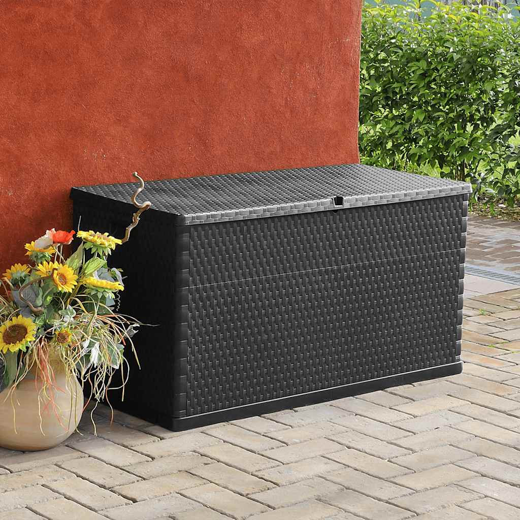 Zahradní úložný box antracitový 120 x 56 x 63 cm PP ratan