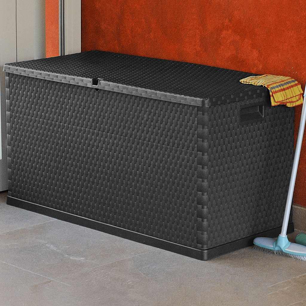 Zahradní úložný box antracitový 120 x 56 x 63 cm PP ratan
