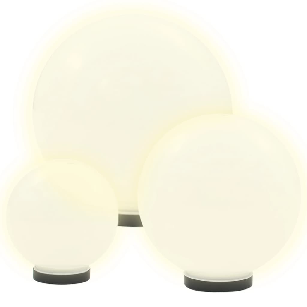Kulovitá LED lampa sada 3 kusů koule 20/30/40 cm PMMA