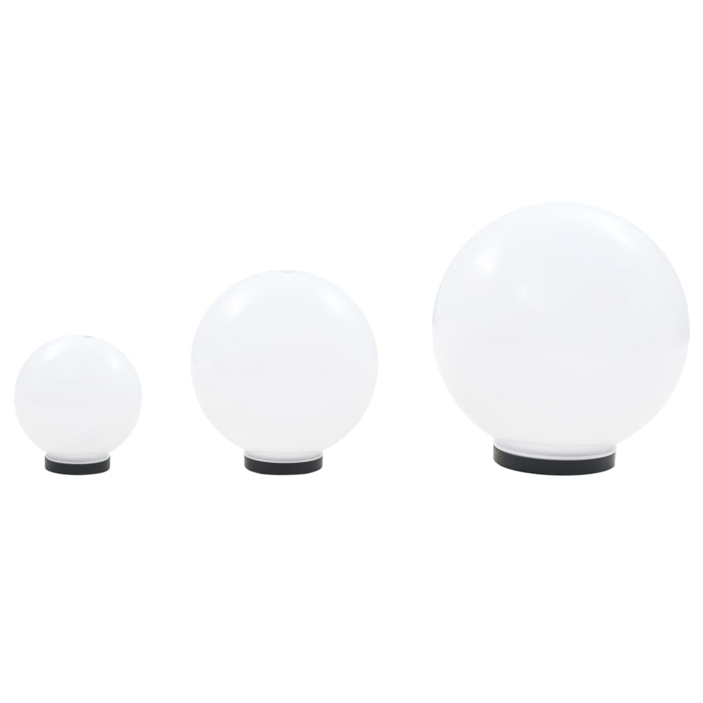 Kulovitá LED lampa sada 3 kusů koule 20/30/40 cm PMMA